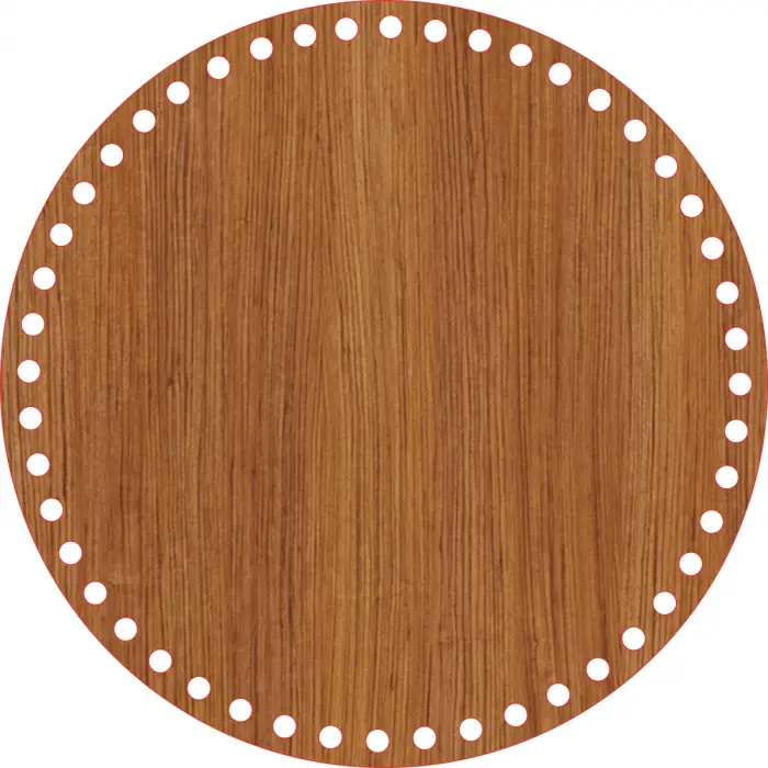 Daire Ahşap MDF Sepet Tabanı 26 cm (Delik Çapı 8 mm)