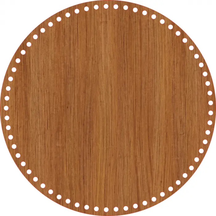 Daire Ahşap MDF Sepet Tabanı 35 cm (Delik Çapı 8 mm)