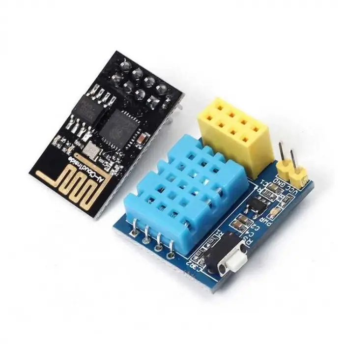 DHT11 WiFi Sıcaklık ve Nem Sensör Modülü - ESP-01 / ESP-01S Uyumlu IoT Adaptör Kartı