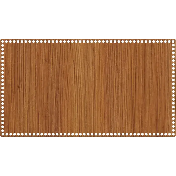 Dikdörtgen Ahşap MDF Sepet Tabanı 45x25 cm (Seçilebilir Delik Çapı)