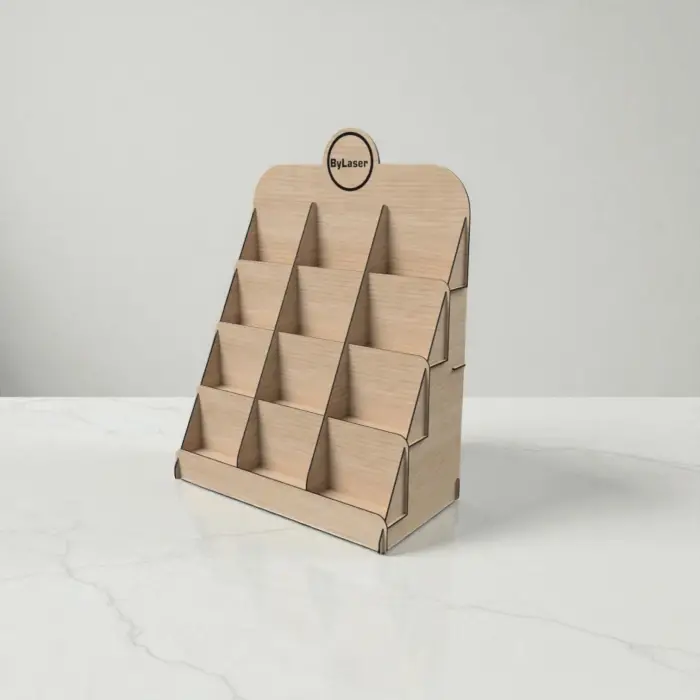 Divido-Master 12 Bölmeli 4 Katlı Ahşap MDF Teşhir Standı 48x58 cm