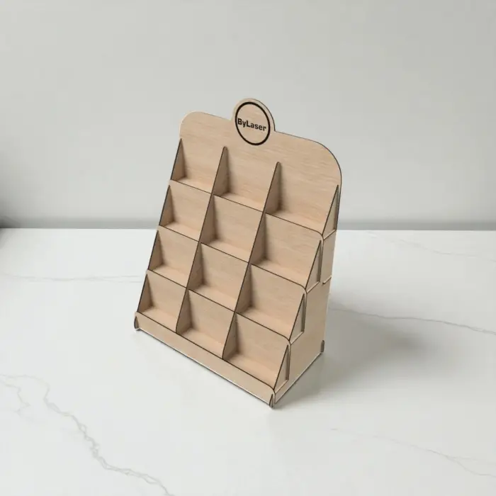 Divido-Master 12 Bölmeli 4 Katlı Ahşap MDF Teşhir Standı 48x58 cm
