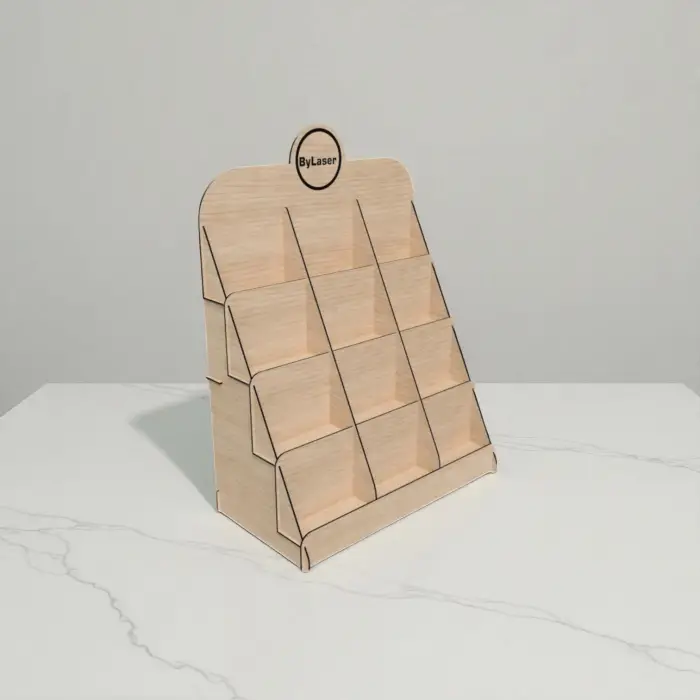 Divido-Master 12 Bölmeli 4 Katlı Ahşap MDF Teşhir Standı 48x58 cm