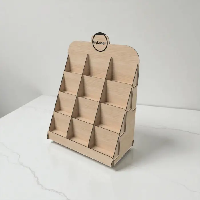 Divido-Master 12 Bölmeli 4 Katlı Ahşap MDF Teşhir Standı 48x58 cm