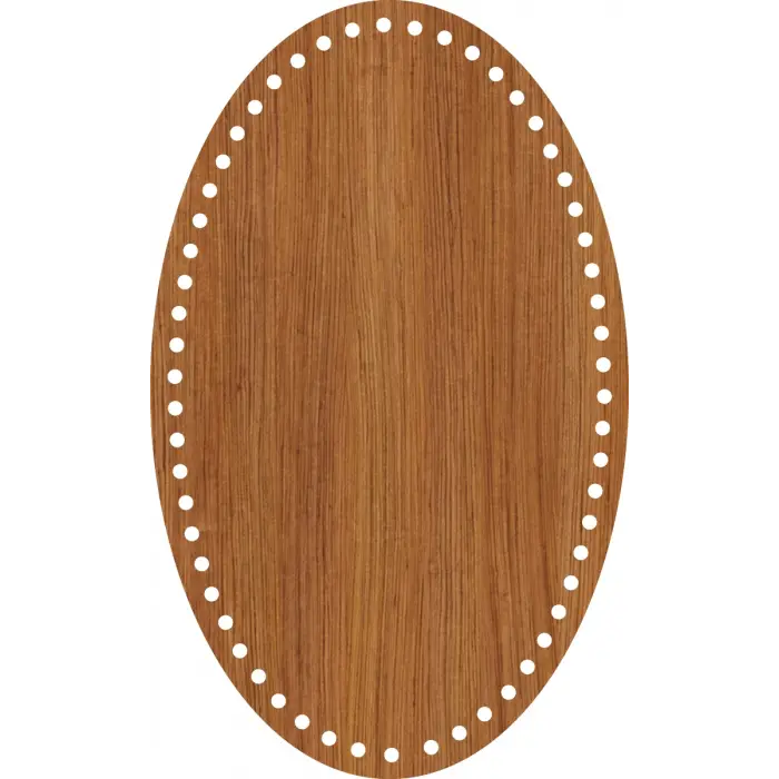 Elips Ahşap MDF Sepet Tabanı 26x16 cm (Delik Çapı 5 mm)