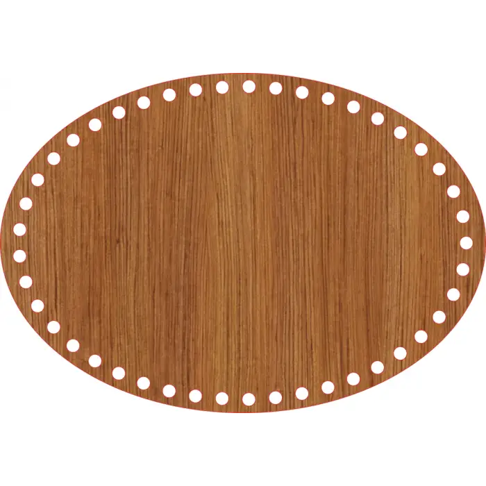 Elips Ahşap MDF Sepet Tabanı 29x20 cm (Delik Çapı 8 mm)