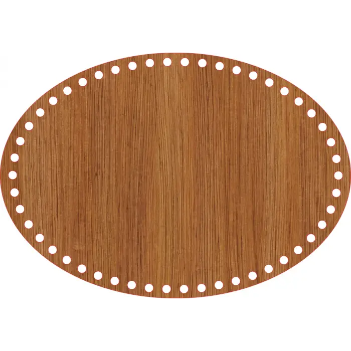 Elips Ahşap MDF Sepet Tabanı 32x22 cm (Delik Çapı 8 mm)