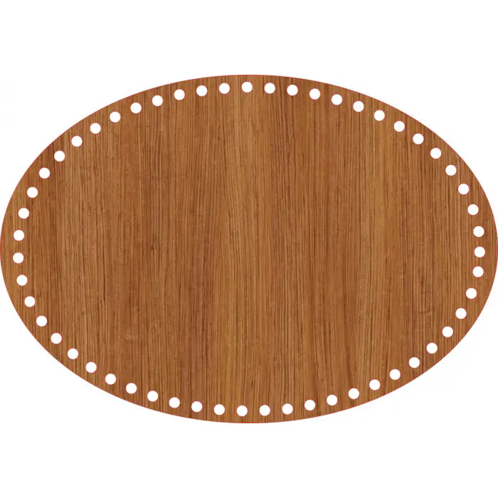 Elips Ahşap MDF Sepet Tabanı 35x24 cm (Delik Çapı 8 mm)