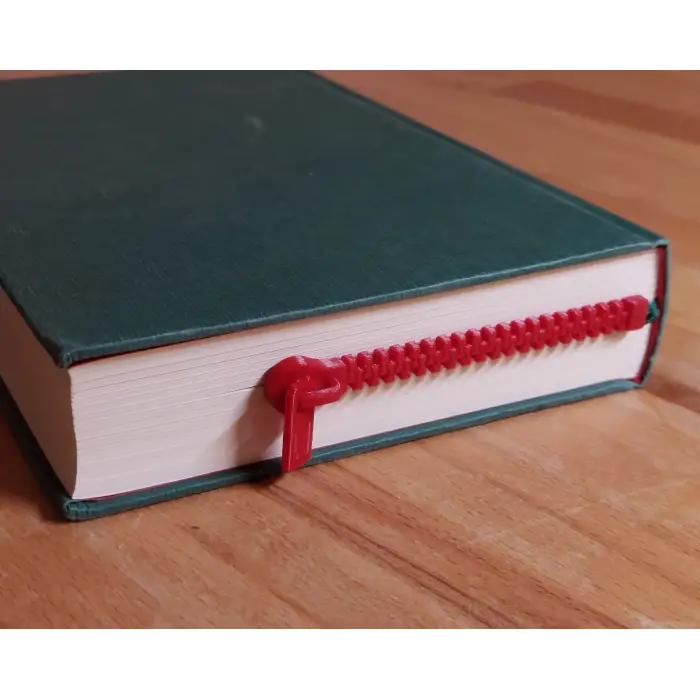 Fermuar Desenli Kitap Ayracı PLA – 3D Yazıcı Bookmark