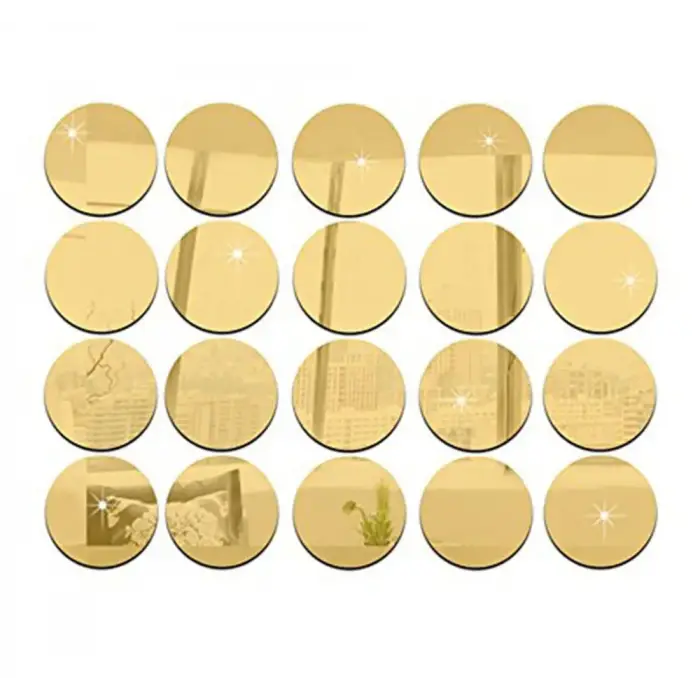 Gold & Silver Aynalı Pleksi Daire Ölçü Seçimli