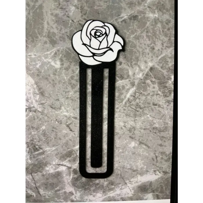Gül Desenli Kitap Ayracı PLA – Dekoratif 3D Yazıcı Bookmark
