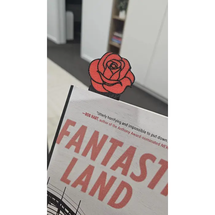 Gül Desenli Kitap Ayracı PLA – Dekoratif 3D Yazıcı Bookmark