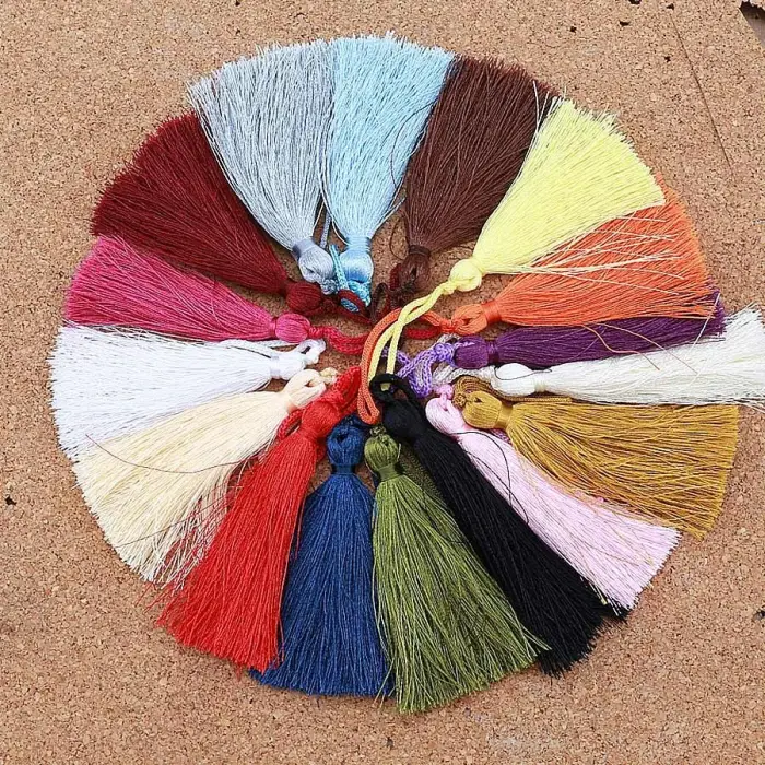 İp Püskül (Renk Seçilebilir) 7 cm Polyester Anahtarlık ve Takı Yapımı İçin Dekoratif Püskül
