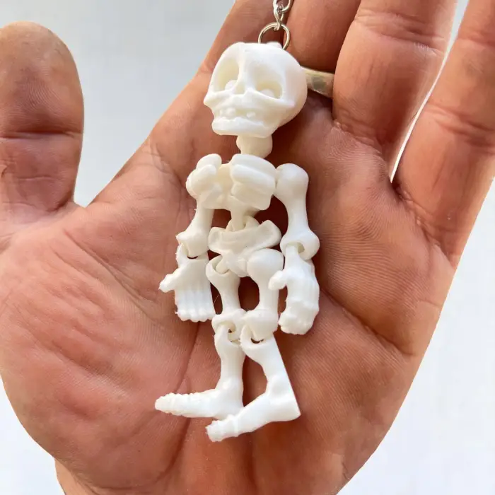İskelet Plastik Anahtarlık Dikiz Aynası ve Kasa Süsü PLA 3D Baskı