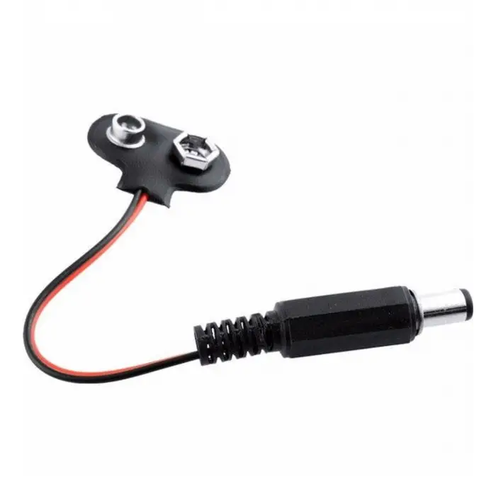 Jaklı 9V Pil Bağlantı Kablosu - Arduino Uyumlu DC Barrel Jack Güç Kablosu