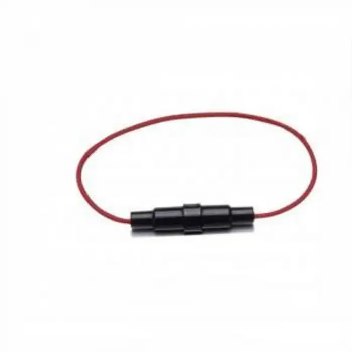 Kablolu Sigorta Yuvası Siyah - 5x20mm Cam Sigorta Uyumlu - Inline Sigorta Tutucu