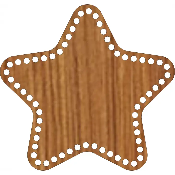 Yıldız Ahşap MDF Sepet Tabanı 20x15 cm (Seçilebilir Delik Çapı)