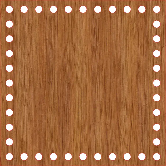 Kare Ahşap MDF Sepet Tabanı 18x18 cm (Delik Çapı 8 mm)
