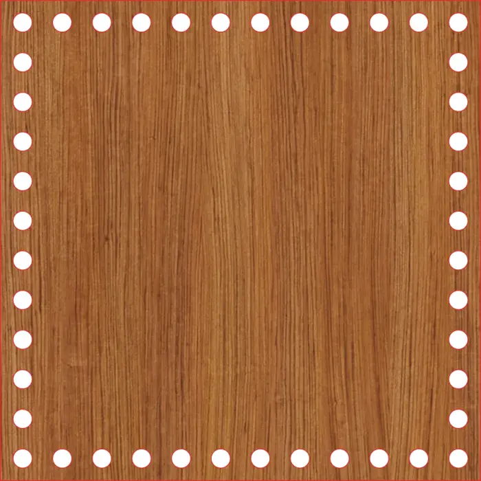 Kare Ahşap MDF Sepet Tabanı 20x20 cm (Delik Çapı 8 mm)