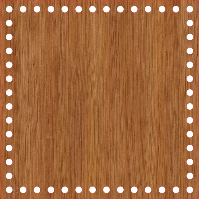 Kare Ahşap MDF Sepet Tabanı 23x23 cm (Delik Çapı 8 mm)