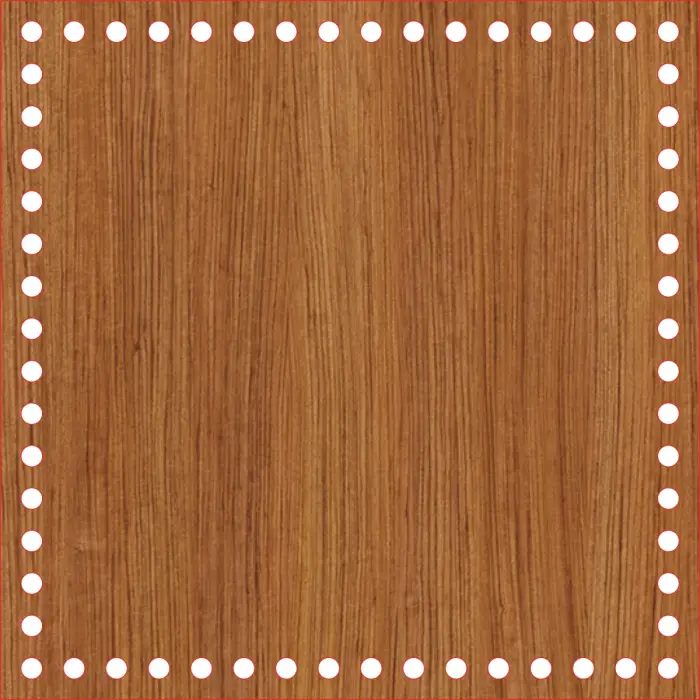 Kare Ahşap MDF Sepet Tabanı 26x26 cm (Delik Çapı 8 mm)