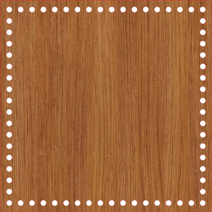 Kare Ahşap MDF Sepet Tabanı 29x29 cm (Delik Çapı 8 mm)