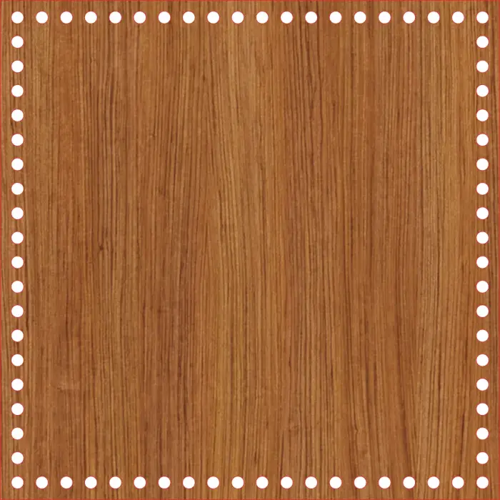 Kare Ahşap MDF Sepet Tabanı 32x32 cm (Delik Çapı 8 mm)