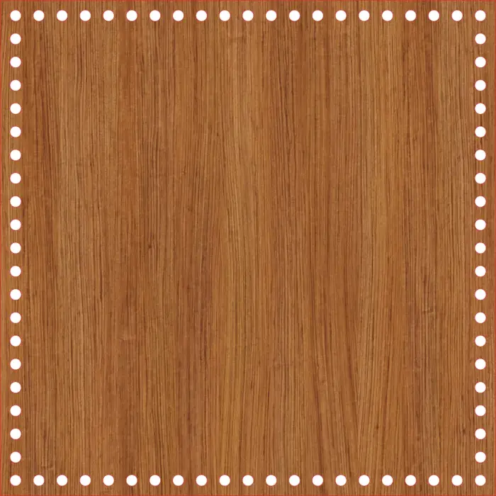 Kare Ahşap MDF Sepet Tabanı 35x35 cm (Delik Çapı 8 mm)