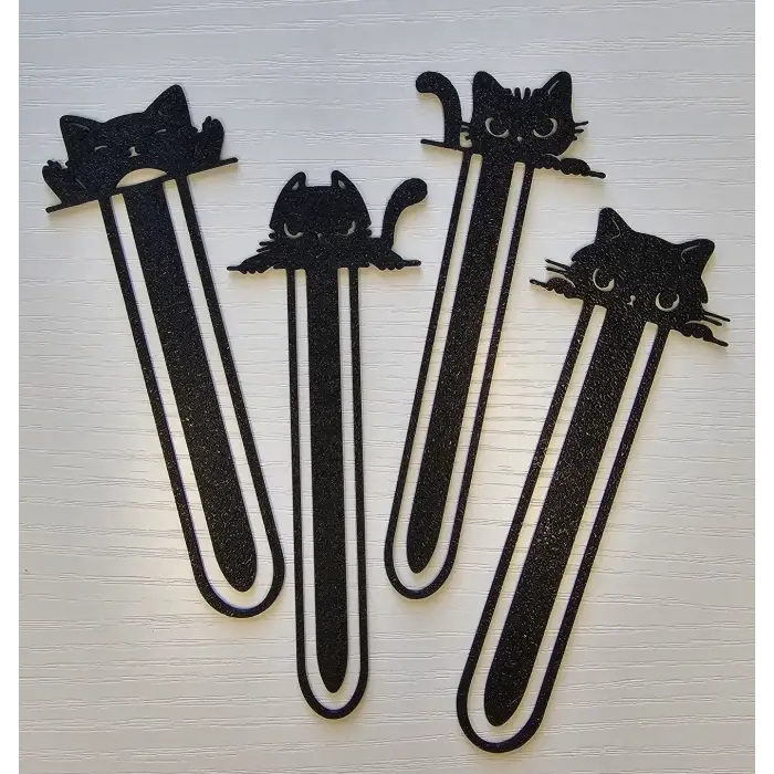 Kedi Model Kitap Ayracı 4’lü Set PLA – 3D Yazıcı Bookmark