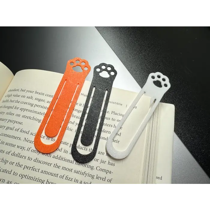 Kedi Patisi Kitap Ayracı 3’lü Set PLA – 3D Yazıcı Bookmark