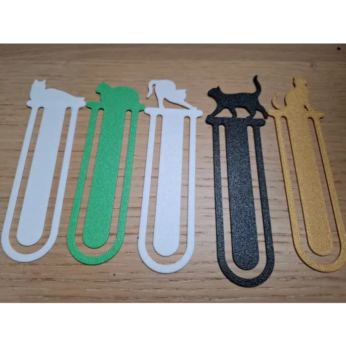 Kedili Kitap Ayracı 5’li Set PLA – 3D Yazıcı Bookmark