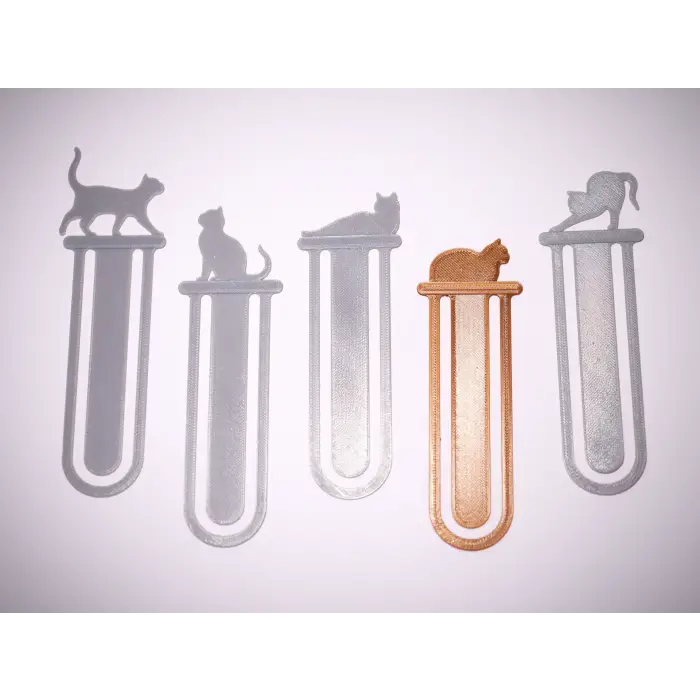 Kedili Kitap Ayracı 5’li Set PLA – 3D Yazıcı Bookmark