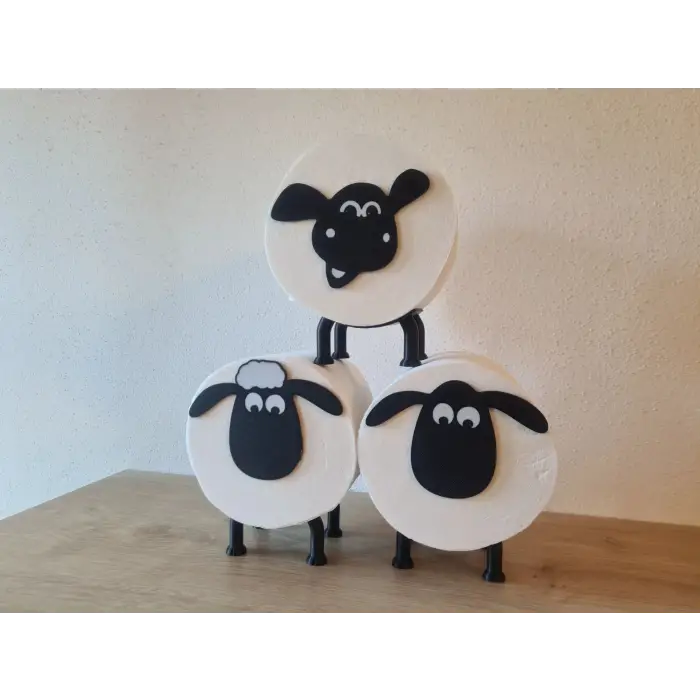 Koyun Tasarımlı Peçete Rulosu Standı 3’lü Set
