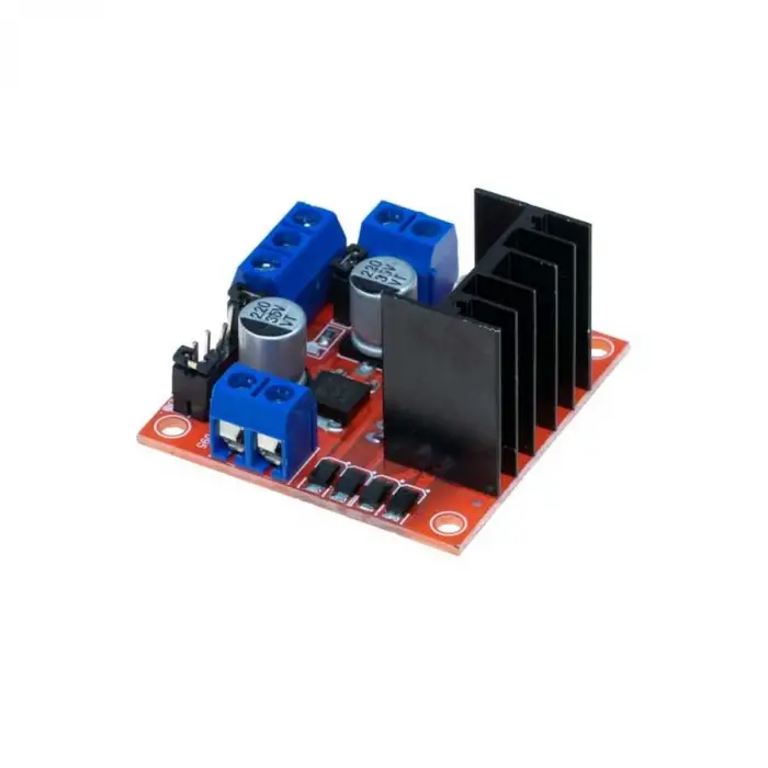 L298N Voltaj Regülatörlü Çift Motor Sürücü Kartı - Kırmızı PCB