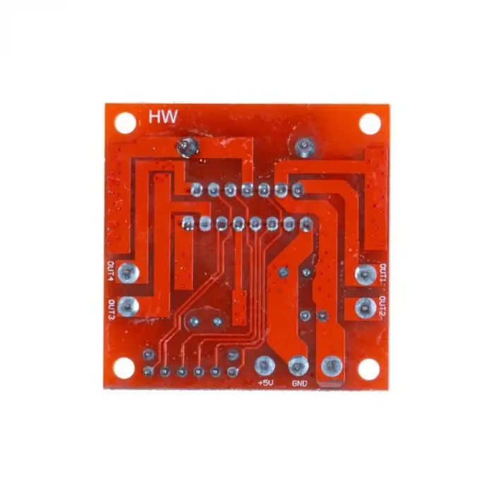 L298N Voltaj Regülatörlü Çift Motor Sürücü Kartı - Kırmızı PCB