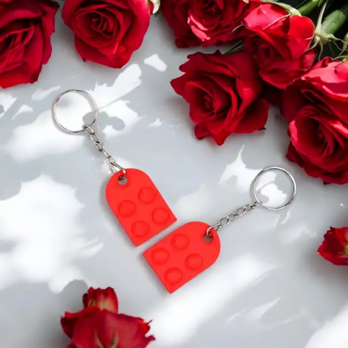 LEGO Kalp Plastik Anahtarlık 2’li Set PLA 3D Baskı