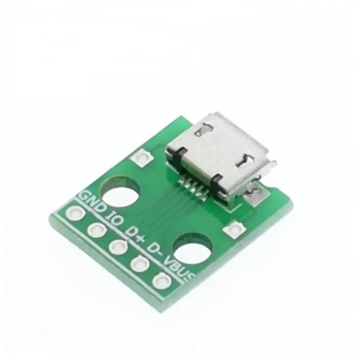 Micro USB Dişi DIP Adaptör Modülü - 5 Pinli Breakout Kartı - Prototipleme Dönüştürücü