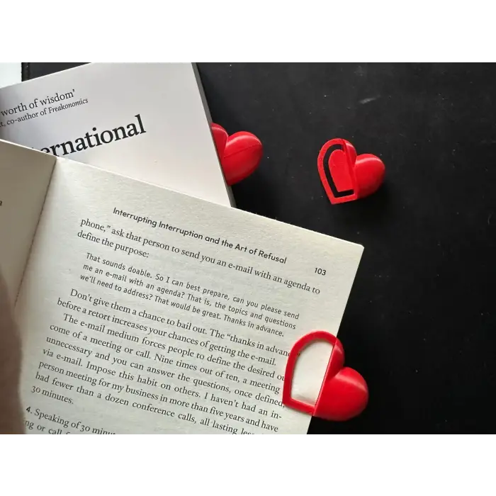 Mini Kalp Kitap Ayracı PLA – Kalp Desenli Bookmark
