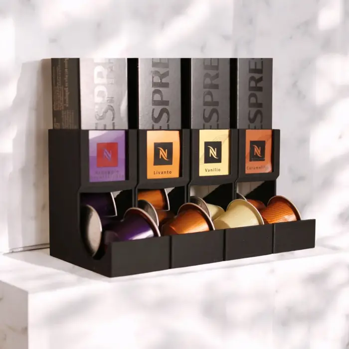 Nespresso Uyumlu Pod Dispenseri Etiket Yuvalı PLA – Kapsül Standı