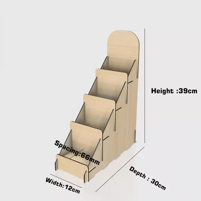 Opti-Step 4 Katlı Ahşap MDF Teşhir Standı - Model 1 / 2 / 3