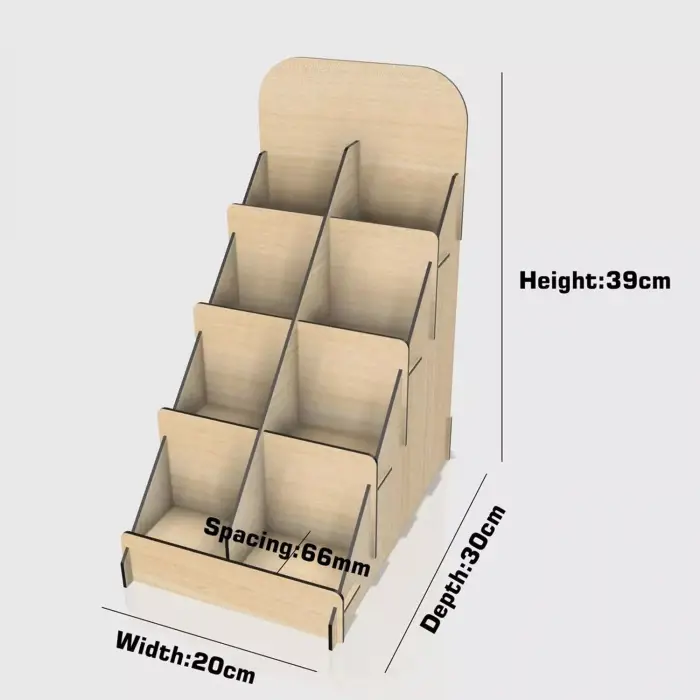 Opti-Step 4 Katlı Ahşap MDF Teşhir Standı - Model 1 / 2 / 3