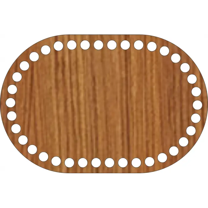 Oval Ahşap MDF Sepet Tabanı 15x10 cm (Seçilebilir Delik Çapı)