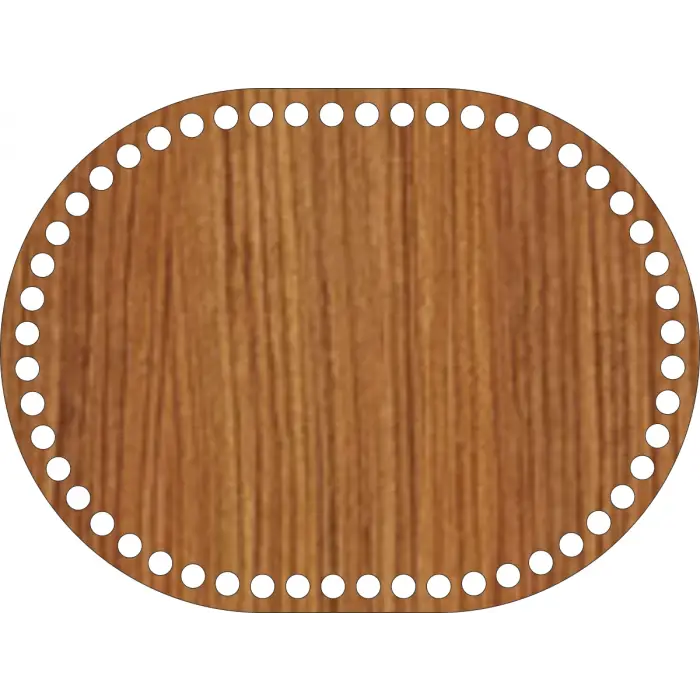 Oval Ahşap MDF Sepet Tabanı 20x15 cm (Seçilebilir Delik Çapı)