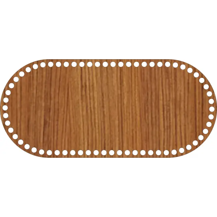 Oval Ahşap MDF Sepet Tabanı 28x13 cm (Seçilebilir Delik Çapı)
