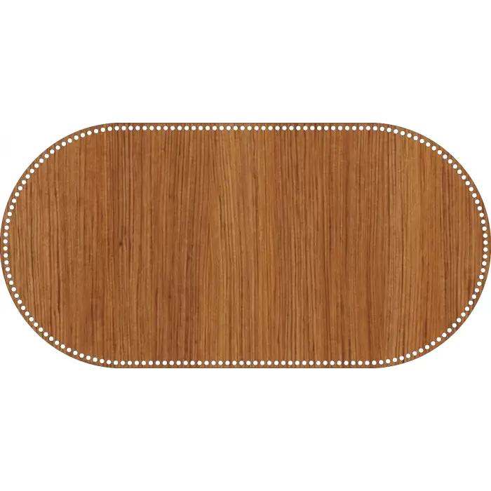 Oval Ahşap MDF Sepet Tabanı 70x35 cm (Seçilebilir Delik Çapı)