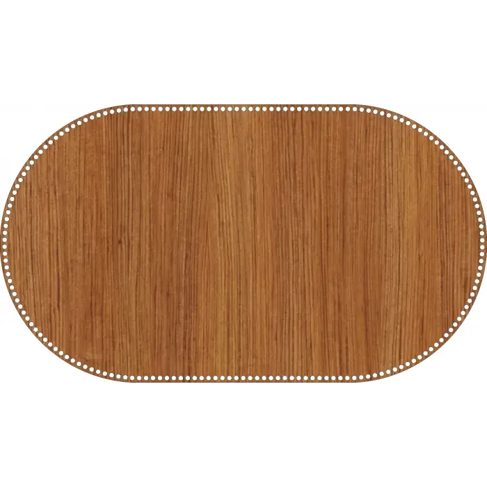 Oval Ahşap MDF Sepet Tabanı 70x40 cm (Seçilebilir Delik Çapı)