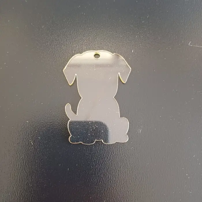 Pleksi Köpek Kafa Delikli Anahtarlık Baskısız Ölçü Seçimli