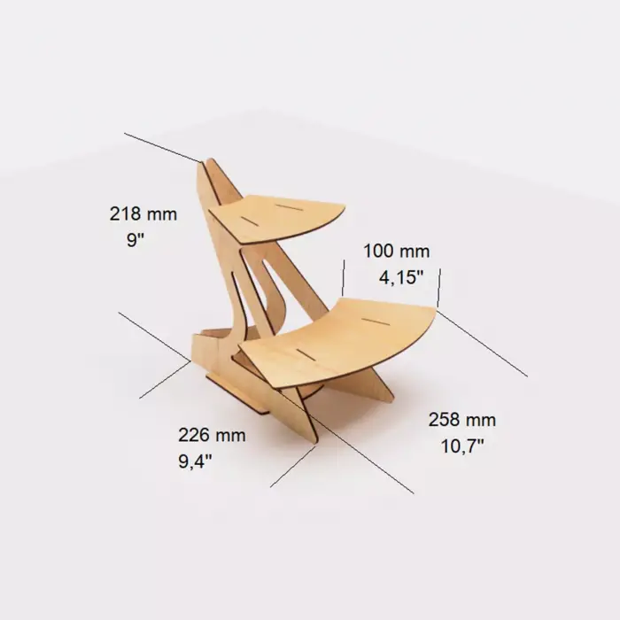 Round-Step Ahşap MDF Yuvarlak Teşhir Standı Serisi (2-3-4 Katlı)