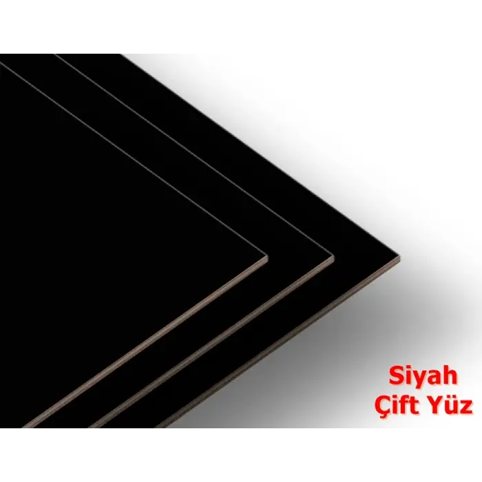 Siyah Çift Yüz Boyalı MDF 3mm Lazer Kesim Plaka - Özel Ebat Seçenekli