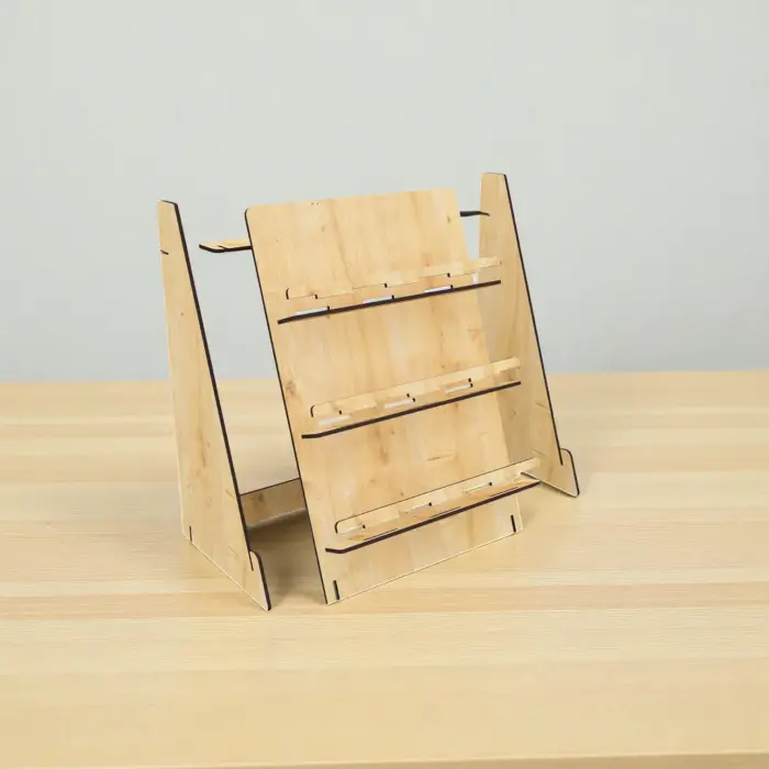 Slim-Dock 3 Gözlü Ahşap MDF Dikey Teşhir Standı 26x38 cm